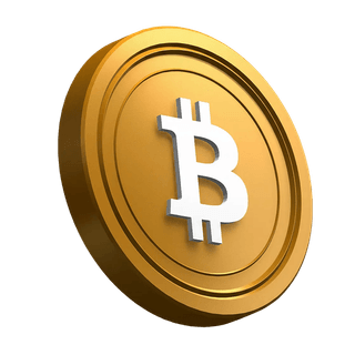 Bitcoin (BTC) kovanica prikazana nagnuto u dizajnu hero sekcije